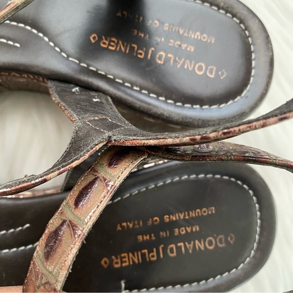 Donald J Pliner Women's platform heel Brown Sandal Size 9 Made in Italy - Picture 5 of 10